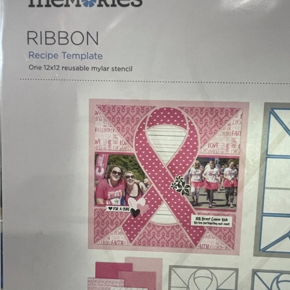 Creative Memories "Ribbon" Recipe Template, 12x12 Reusable Stencil - NEW! - Picture 5 of 5